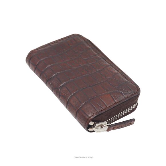 🔴 Gucci Compact Zip Wallet - Chocolate Crocodile Leather - Picture 5 of 9